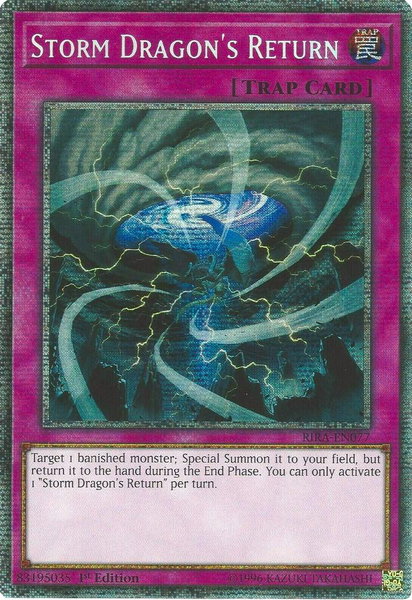 Storm Dragon's Return (Starlight Rare) trading card from Rising Rampage Storm Dragon's Return (Starlight Rare) - Rising Rampage YuGiOh trading card