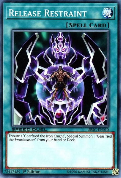 Release Restraint trading card from Speed Duel: Scars of Battle Release Restraint - Speed Duel: Scars of Battle YuGiOh trading card