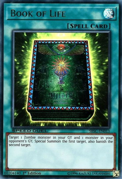 Book of Life trading card from Speed Duel: Scars of Battle Book of Life - Speed Duel: Scars of Battle YuGiOh trading card