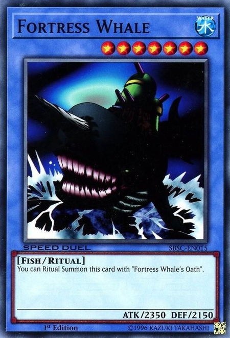Fortress Whale trading card from Speed Duel: Scars of Battle Fortress Whale - Speed Duel: Scars of Battle YuGiOh trading card