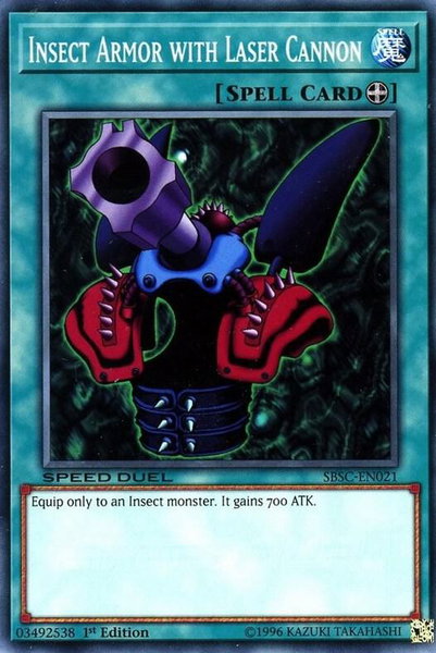 Insect Armor with Laser Cannon - Speed Duel: Scars of Battle YuGiOh trading card