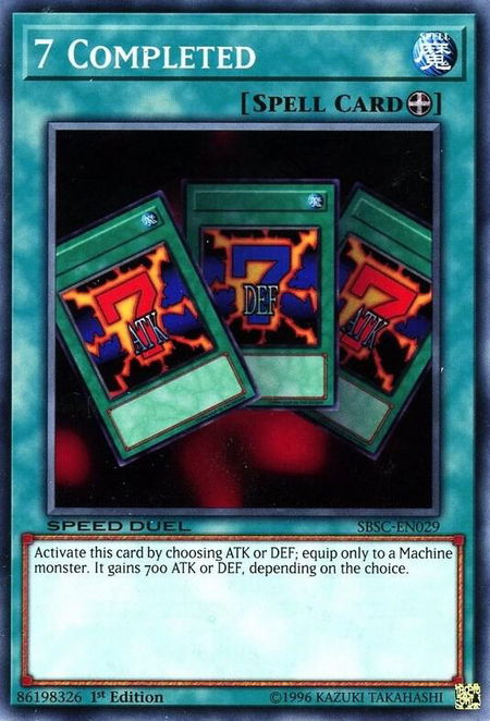 7 Completed - Speed Duel: Scars of Battle YuGiOh trading card