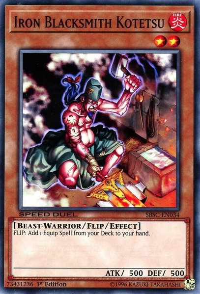 Iron Blacksmith Kotetsu - Speed Duel: Scars of Battle YuGiOh trading card