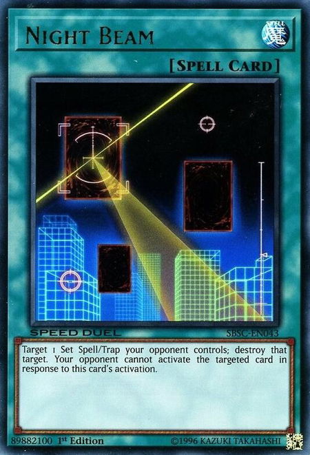 Night Beam - Speed Duel: Scars of Battle YuGiOh trading card
