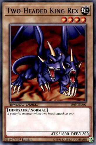 Two-Headed King Rex trading card from Speed Duel Decks: Ultimate Predators Two-Headed King Rex - Speed Duel Decks: Ultimate Predators YuGiOh trading card