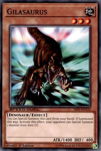 Gilasaurus trading card from Speed Duel Decks: Ultimate Predators Gilasaurus - Speed Duel Decks: Ultimate Predators YuGiOh trading card