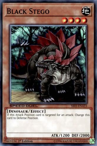 Black Stego trading card from Speed Duel Decks: Ultimate Predators Black Stego - Speed Duel Decks: Ultimate Predators YuGiOh trading card