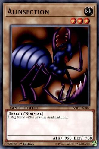 Alinsection trading card from Speed Duel Decks: Ultimate Predators Alinsection - Speed Duel Decks: Ultimate Predators YuGiOh trading card