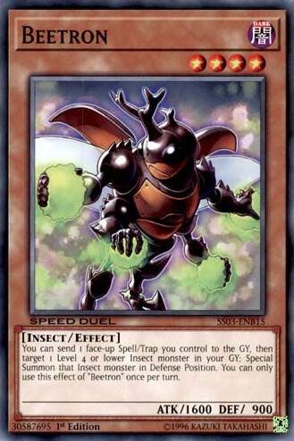 Beetron trading card from Speed Duel Decks: Ultimate Predators Beetron - Speed Duel Decks: Ultimate Predators YuGiOh trading card