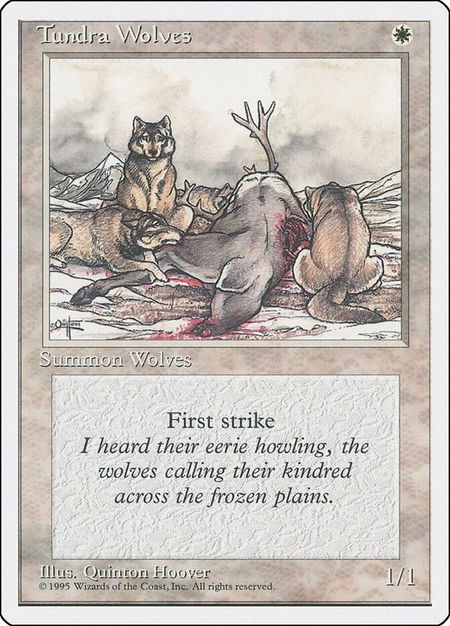Tundra Wolves trading card from Fourth Edition Tundra Wolves - Fourth Edition Magic: The Gathering trading card