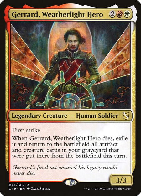 Gerrard, Weatherlight Hero - Commander 2019 Magic: The Gathering trading card