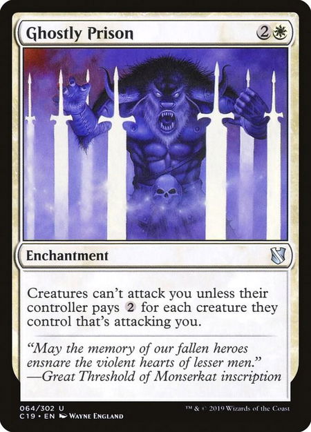 Ghostly Prison - Commander 2019 Magic: The Gathering trading card