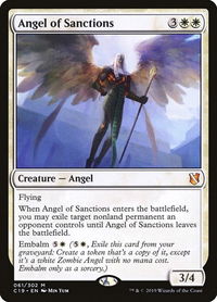 Angel of Sanctions - Commander 2019 (C19) #61 - Mythic Magic: The Gathering Trading Card