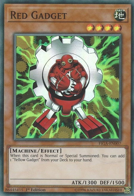 Red Gadget trading card from Fists of the Gadgets Red Gadget - Fists of the Gadgets YuGiOh trading card
