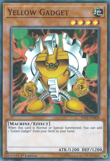 Yellow Gadget trading card from Fists of the Gadgets Yellow Gadget - Fists of the Gadgets YuGiOh trading card