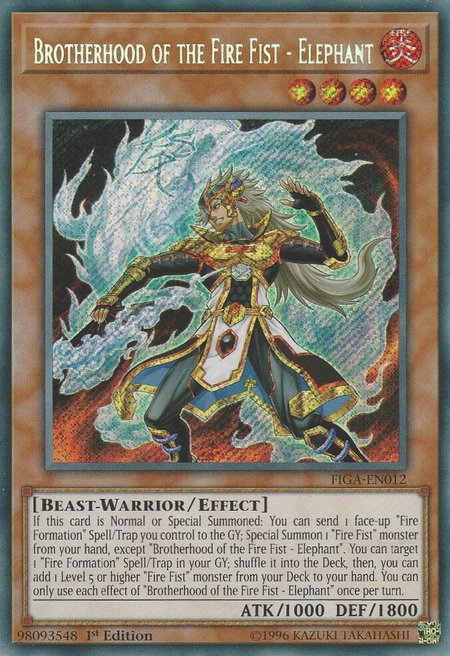 Brotherhood of the Fire Fist - Elephant trading card from Fists of the Gadgets Brotherhood of the Fire Fist - Elephant - Fists of the Gadgets YuGiOh trading card