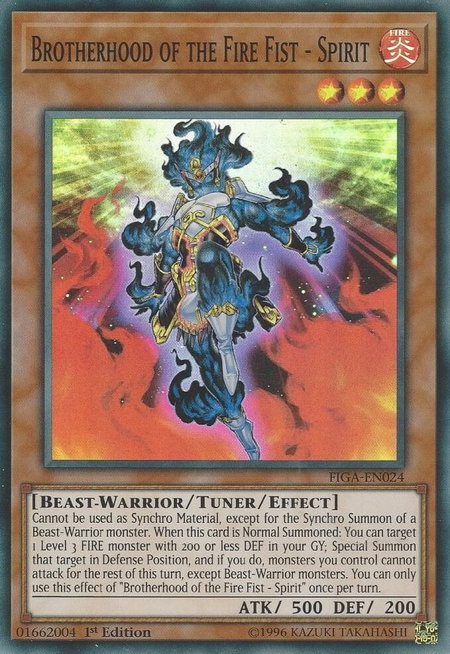 Brotherhood of the Fire Fist - Spirit trading card from Fists of the Gadgets Brotherhood of the Fire Fist - Spirit - Fists of the Gadgets YuGiOh trading card