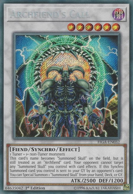 Archfiend's Call trading card from Fists of the Gadgets Archfiend's Call - Fists of the Gadgets YuGiOh trading card