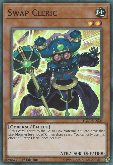 Swap Cleric trading card from Fists of the Gadgets Swap Cleric - Fists of the Gadgets YuGiOh trading card