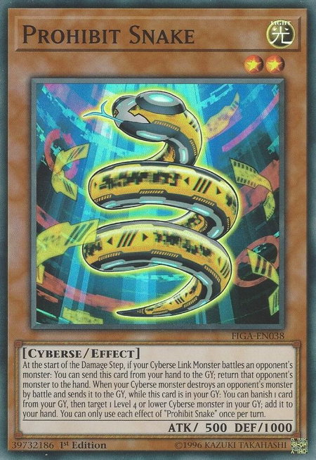 Prohibit Snake trading card from Fists of the Gadgets Prohibit Snake - Fists of the Gadgets YuGiOh trading card