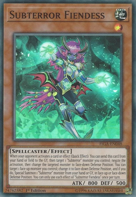 Subterror Fiendess trading card from Fists of the Gadgets Subterror Fiendess - Fists of the Gadgets YuGiOh trading card