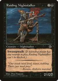 Raiding Nightstalker - Portal Second Age (P02) #84 - Common Magic: The Gathering Trading Card