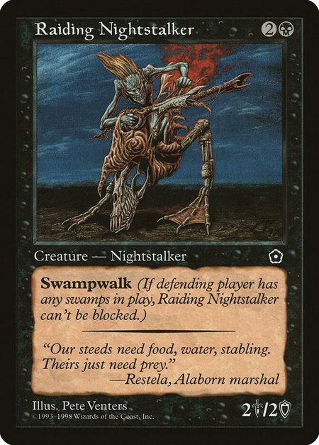 Raiding Nightstalker - Portal Second Age Magic: The Gathering trading card