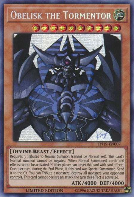 Obelisk the Tormentor - 2019 Gold Sarcophagus Tin YuGiOh trading card