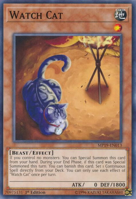 Watch Cat - 2019 Gold Sarcophagus Tin Mega Pack YuGiOh trading card