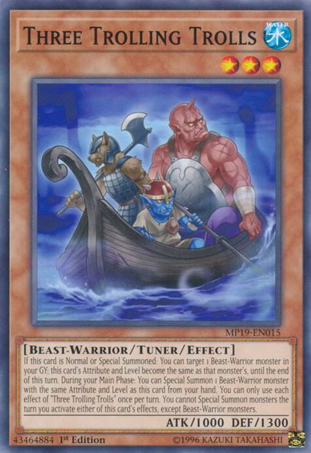 Three Trolling Trolls - 2019 Gold Sarcophagus Tin Mega Pack YuGiOh trading card