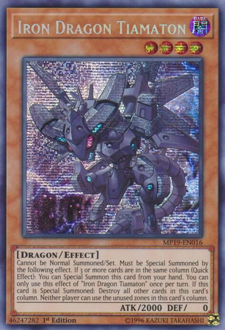 Iron Dragon Tiamaton - 2019 Gold Sarcophagus Tin Mega Pack YuGiOh trading card