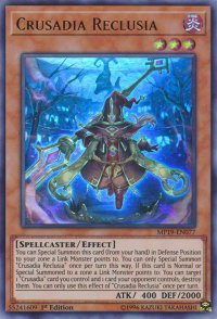 Crusadia Reclusia - 2019 Gold Sarcophagus Tin Mega Pack (MP19) #MP19-EN077 - Ultra Rare YuGiOh Trading Card