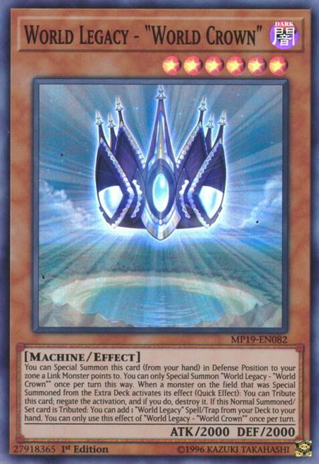 World Legacy - "World Crown" - 2019 Gold Sarcophagus Tin Mega Pack YuGiOh trading card