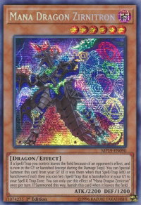 Mana Dragon Zirnitron - 2019 Gold Sarcophagus Tin Mega Pack (MP19) #MP19-EN090 - Prismatic Secret Rare YuGiOh Trading Card