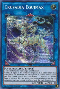 Crusadia Equimax - 2019 Gold Sarcophagus Tin Mega Pack (MP19) #MP19-EN107 - Prismatic Secret Rare YuGiOh Trading Card
