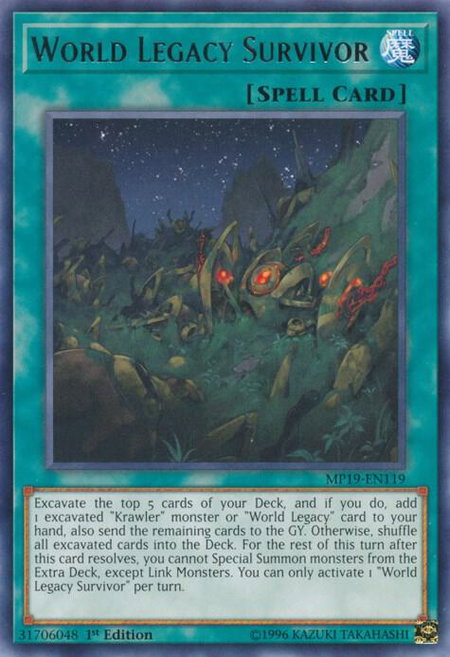 World Legacy Survivor - 2019 Gold Sarcophagus Tin Mega Pack YuGiOh trading card
