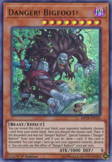 Danger! Bigfoot! - 2019 Gold Sarcophagus Tin Mega Pack YuGiOh trading card
