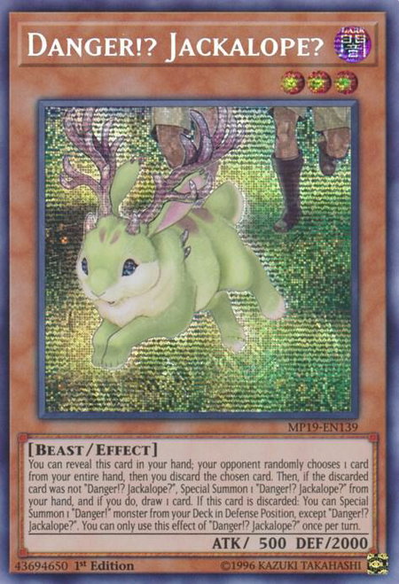 Danger!? Jackalope? - 2019 Gold Sarcophagus Tin Mega Pack YuGiOh trading card