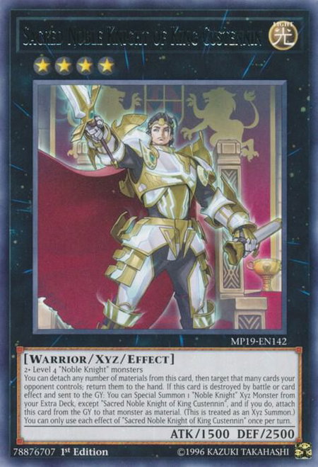 Sacred Noble Knight of King Custennin - 2019 Gold Sarcophagus Tin Mega Pack YuGiOh trading card