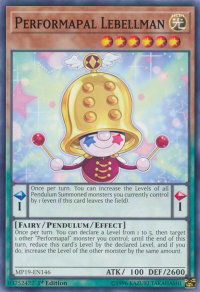 Performapal Lebellman - 2019 Gold Sarcophagus Tin Mega Pack (MP19) #MP19-EN146 - Common / Short Print YuGiOh Trading Card