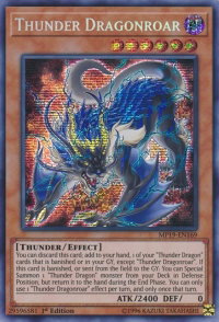 Thunder Dragonroar - 2019 Gold Sarcophagus Tin Mega Pack (MP19) #MP19-EN169 - Prismatic Secret Rare YuGiOh Trading Card