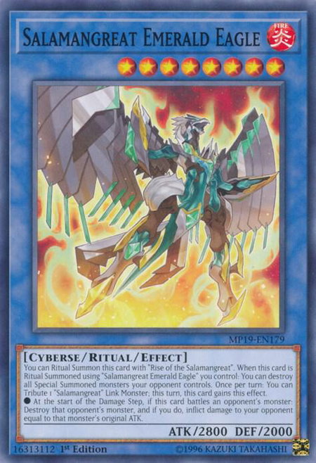Salamangreat Emerald Eagle - 2019 Gold Sarcophagus Tin Mega Pack YuGiOh trading card