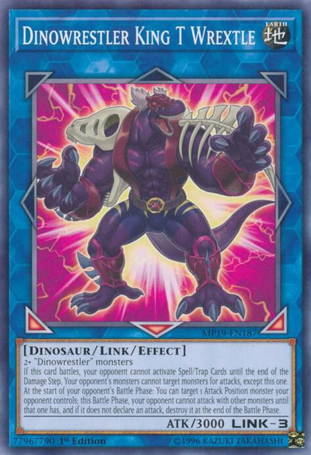 Dinowrestler King T Wrextle - 2019 Gold Sarcophagus Tin Mega Pack YuGiOh trading card