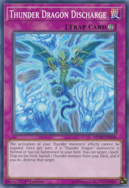 Thunder Dragon Discharge - 2019 Gold Sarcophagus Tin Mega Pack YuGiOh trading card