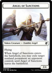 Angel of Sanctions // Horror Double-Sided Token - Commander 2019 (C19) #6 // 23 - Token Magic: The Gathering Trading Card