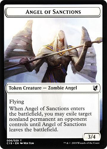 Angel of Sanctions // Horror Double-Sided Token - Commander 2019 Magic: The Gathering trading card