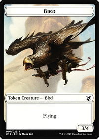 Bird (001) // Sculpture Double-Sided Token - Commander 2019 (C19) #1 // 24 - Token Magic: The Gathering Trading Card