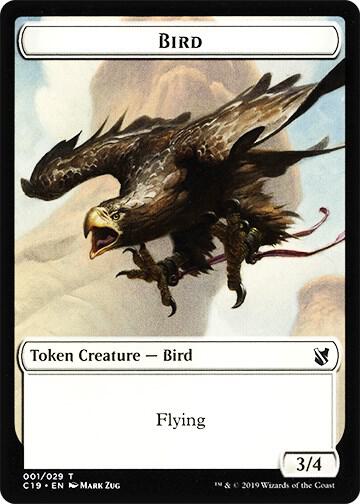 Bird (001) // Sculpture Double-Sided Token - Commander 2019 Magic: The Gathering trading card