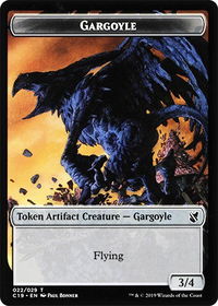 Gargoyle // Egg Double-Sided Token - Commander 2019 (C19) #22 // 16 - Token Magic: The Gathering Trading Card