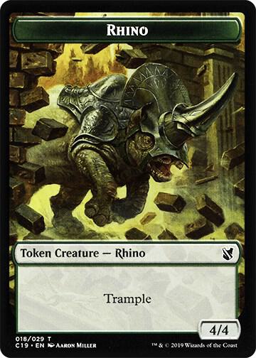 Rhino // Egg Double-sided Token - Commander 2019 Magic: The Gathering trading card